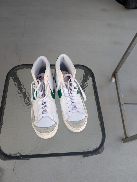 Nike Shoes - Nike  White & Green High-Top Sneakers